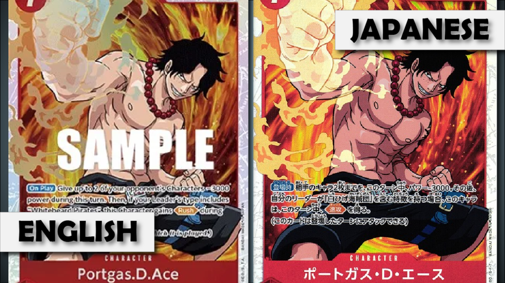 Differences Between English and Japanese One Piece Cards