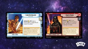 Star Wars Unlimited Luke Darth Vader Cards Celestial Background