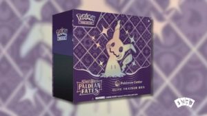 Paldean Fates Elite Trainer Box Product Cover Mimikyu Art Cover
