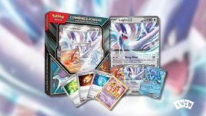 Combined Powers Pokemon TCG Set Classic Pokemon Cards Blurred Lugia Background