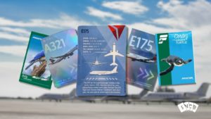 Delta Frontier Airlines Pilot Trading Cards Photos Airport Background Cloudy Skies